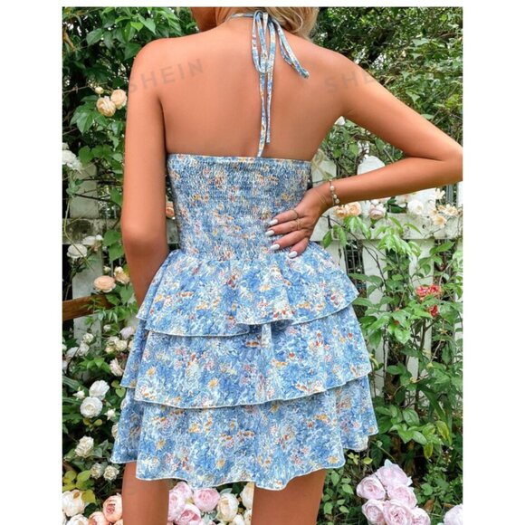 Front Cut-Out Floral Print Sundress MEDIUM - NIB 🌴🍍🥥🌸🍹☀️ - Picture 1 of 11